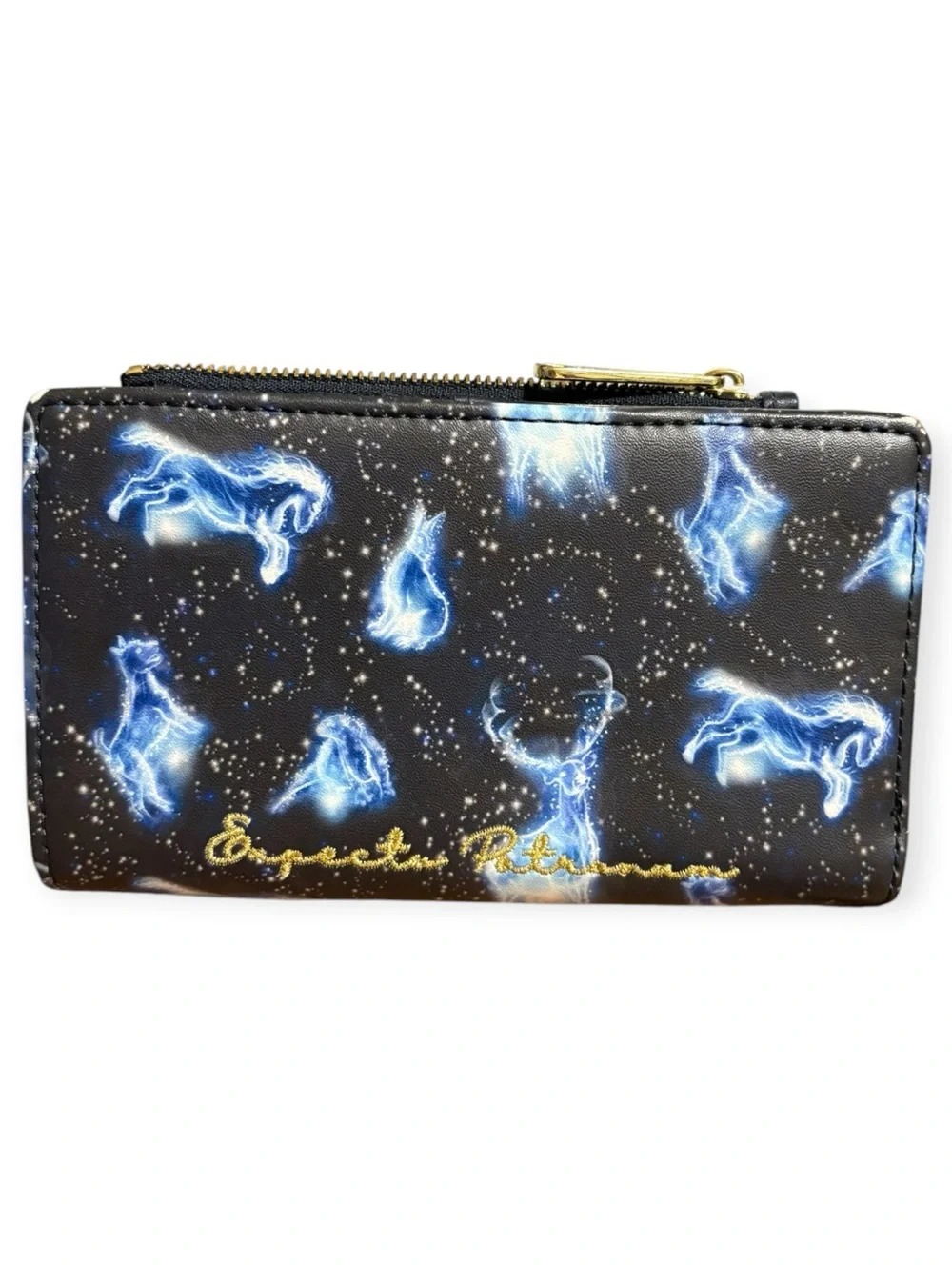 Loungefly Harry Potter Expecto Patronus Zip Wallet Navy & Blue Constellation EUC